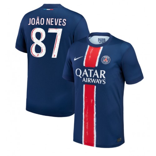 Dres Paris Saint-Germain Joao Neves #87 Domaci 2024-25 Kratak Rukav